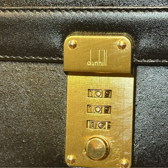 Dunhill Vintage Black Leather Document Clutch with Gold Lock - Picture 4 of 11